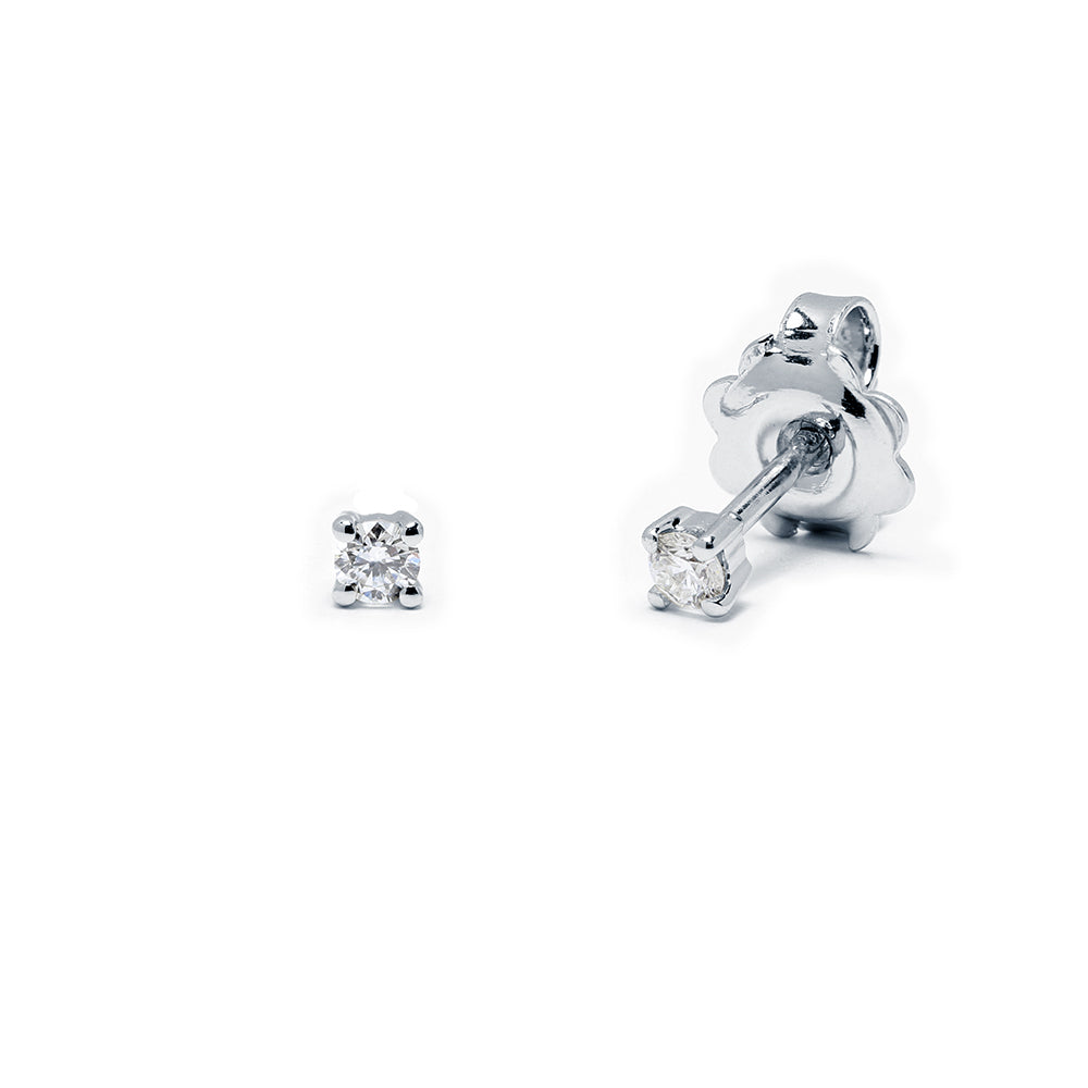 Pendientes 4 Grapas de Diamantes 0.11 Quilates en Platino