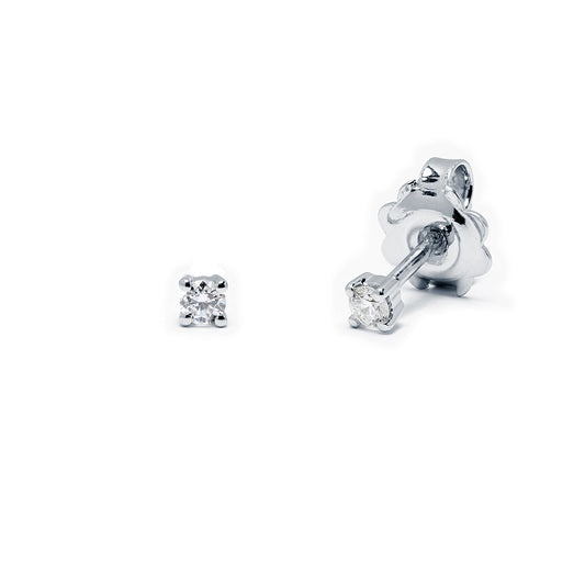 Pendientes 4 Grapas de Diamantes 0.11 Quilates en Platino
