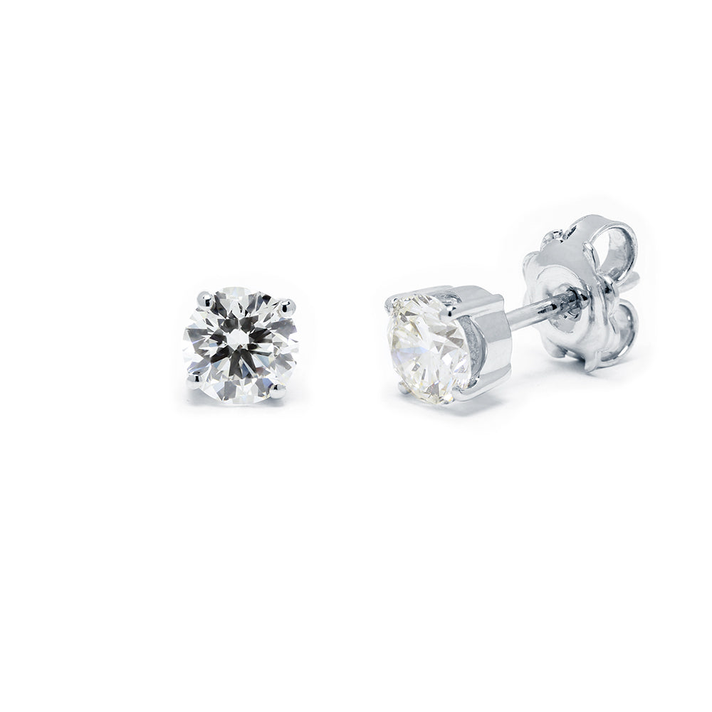 Pendientes 4 Grapas de Diamantes 1.13 Quilates en Platino