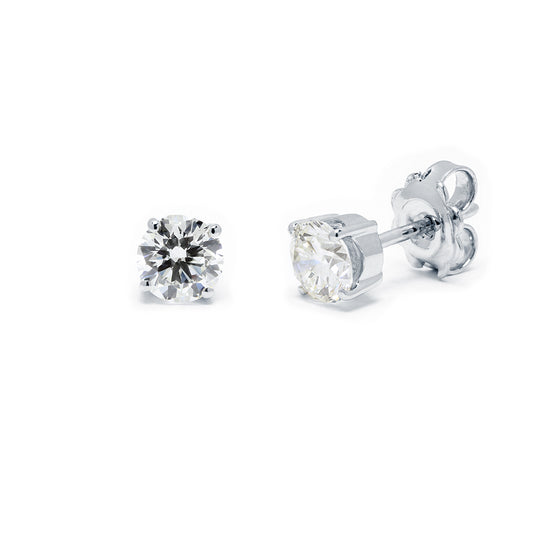 Pendientes 4 Grapas de Diamantes 1.13 Quilates en Platino