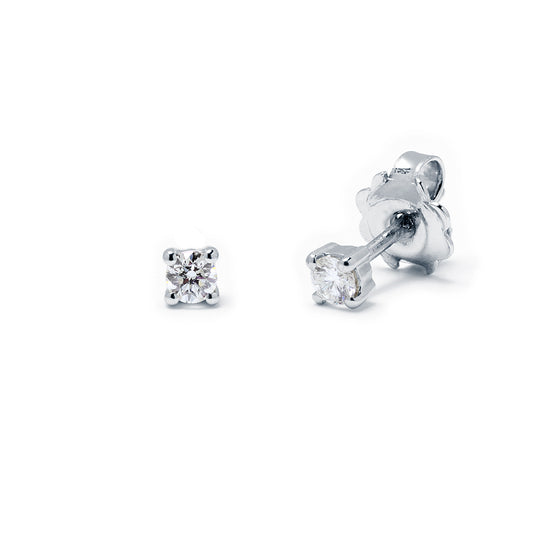 Pendientes 4 Grapas de Diamantes 0.20 Quilates en Platino