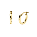 Pendientes Criollas Cuadradas 15 x 2 mm de Oro de 18 Quilates