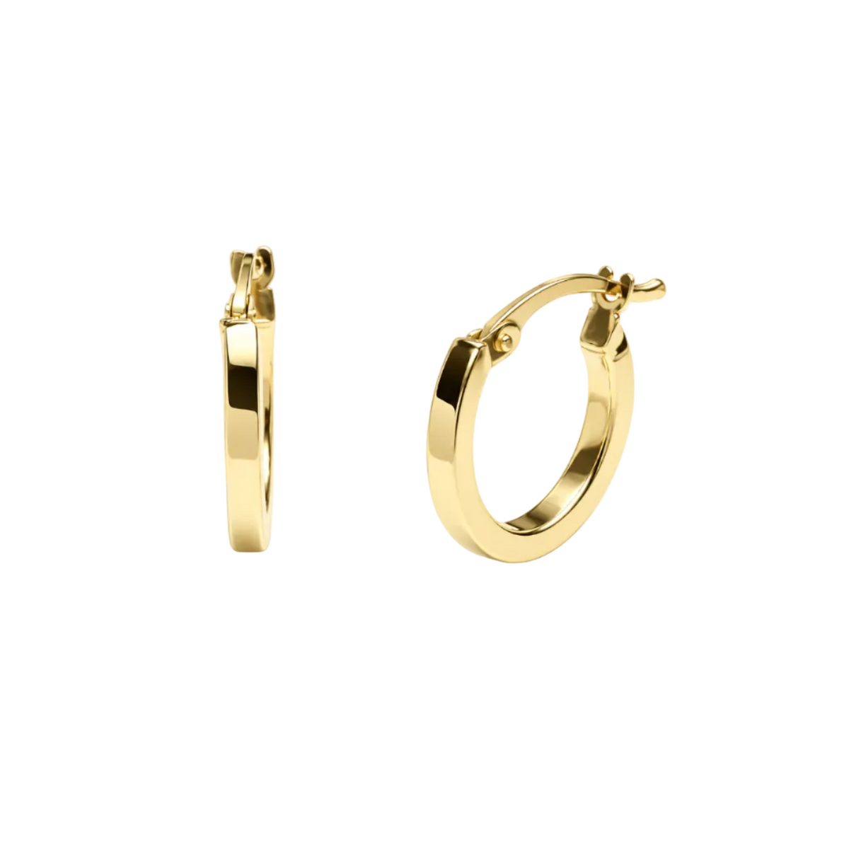 Pendientes Criollas Cuadradas 15 x 2 mm de Oro de 18 Quilates