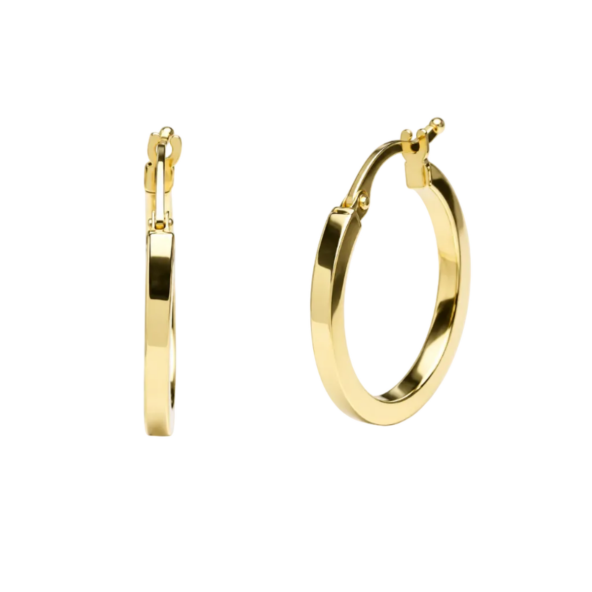 Pendientes Criollas Cuadradas 20 x 2 mm de Oro de 18 Quilates