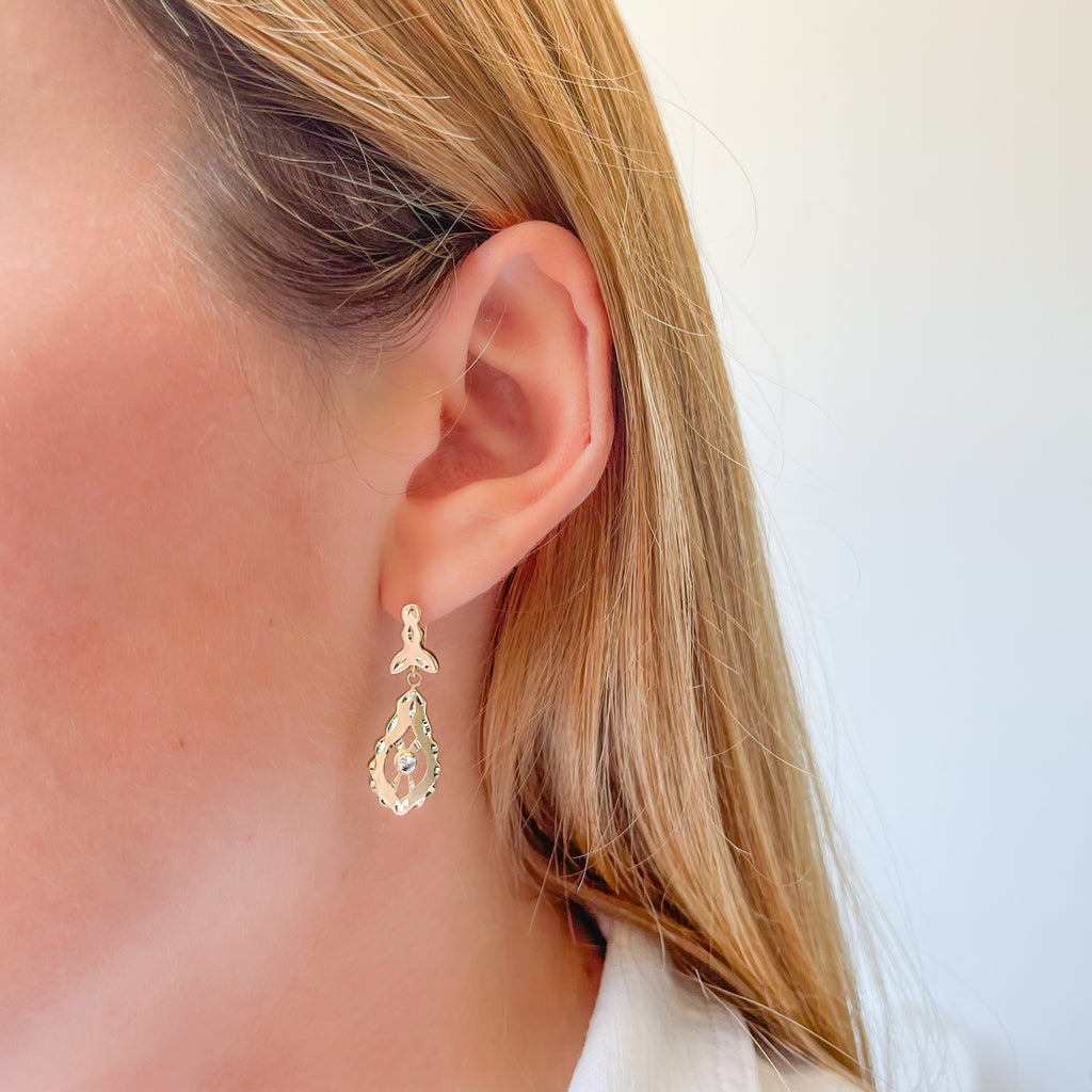 Pendientes Cordobeses de Oro de 9 Quilates con Circonitas