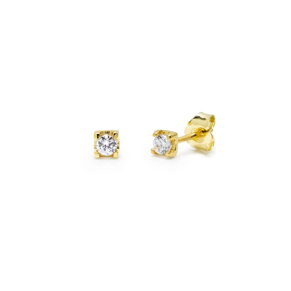 Conjunto Coralie 4 Grapas con Diamante en Oro Amarillo 18 Kilates