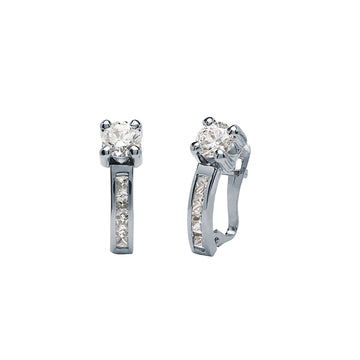 Pendientes Fede con Circonitas en Oro Blanco 9 Kilates