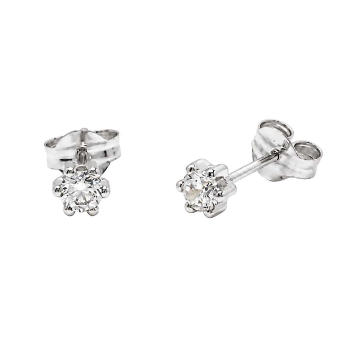 Pendientes de Oro Blanco de 9 Quilates con Circonitas