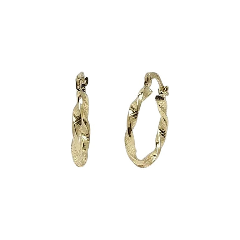 Pendientes Criolla Entorchada de Oro de 18 Quilates