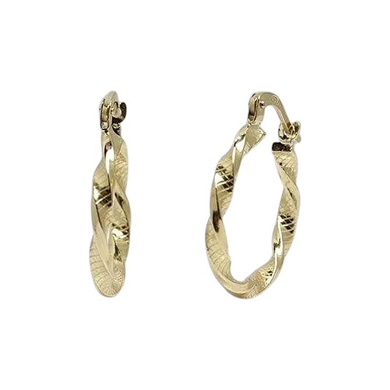 Pendientes Criolla Entorchada de Oro de 18 Quilates
