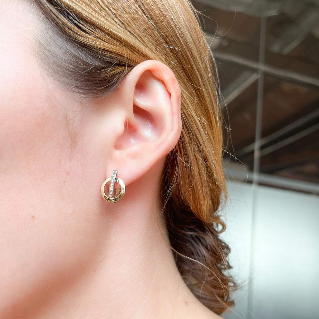 Pendientes Catalanes con Circonita de Oro de 9 Quilates