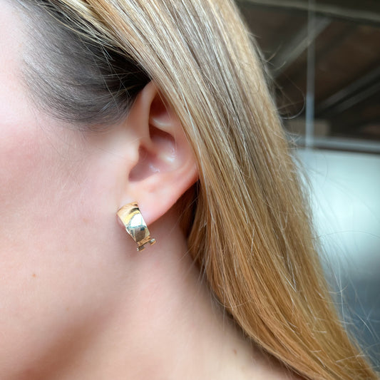 Pendientes Banda Lisa en Oro Amarillo 9 Kilates