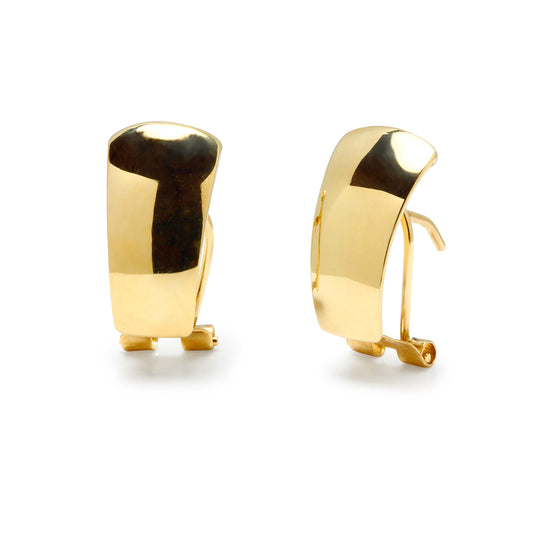 Pendientes Banda Lisa en Oro Amarillo 9 Kilates
