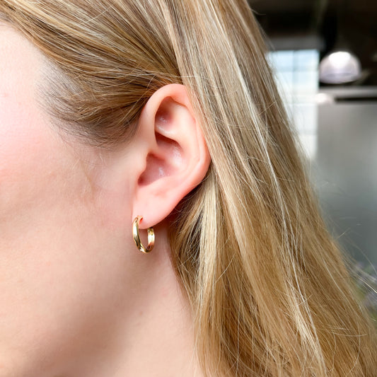 Pendientes Aro Media Caña 15x3 en Oro Amarillo 9 Kilates