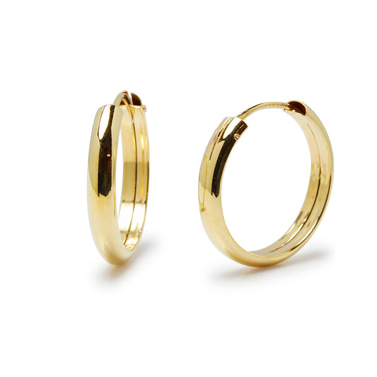 Pendientes Aro Media Caña 17x3 en Oro Amarillo 9 Kilates