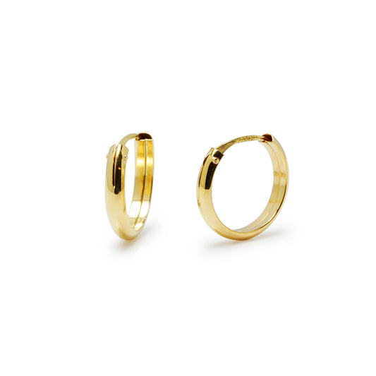 Pendientes Aro Media Caña 11x2 en Oro Amarillo 9 Kilates