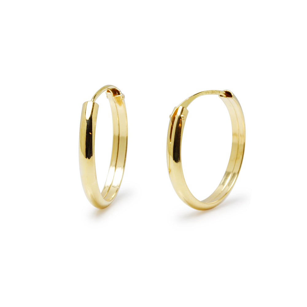 Pendientes Aro Media Caña 15x2 en Oro Amarillo 9 Kilates
