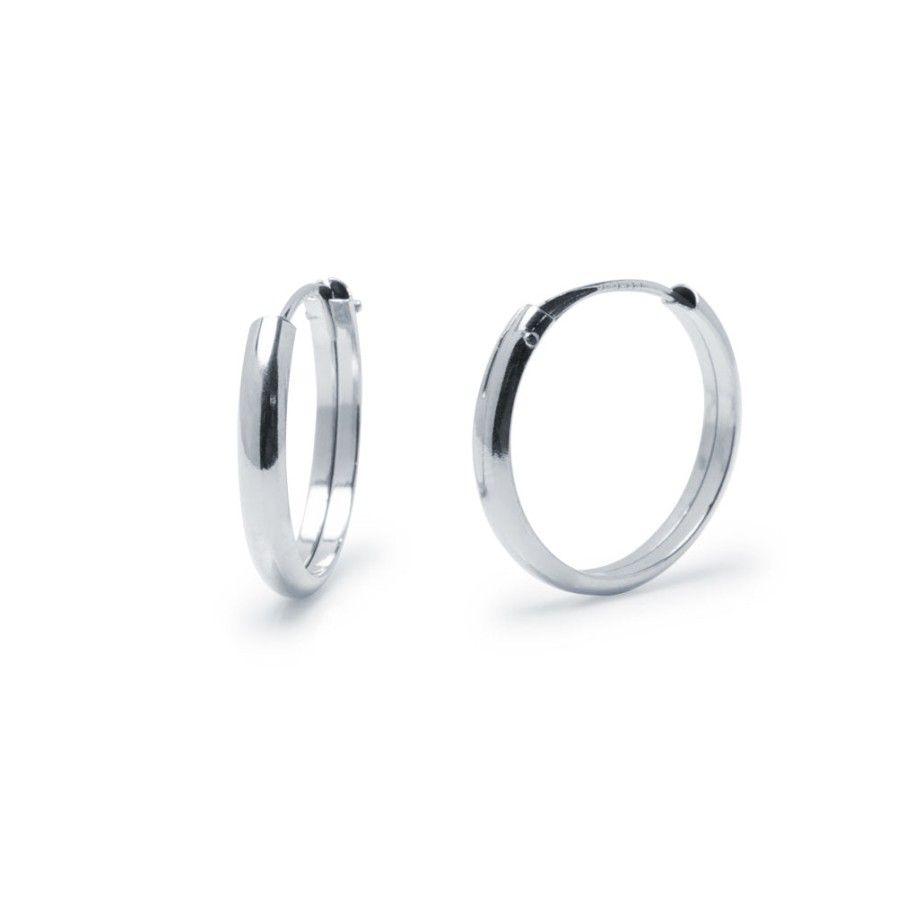 Aros de Oro Blanco de 9 Quilates