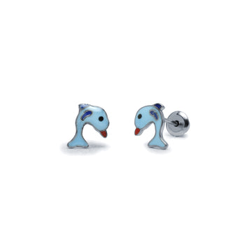 Pendientes Niña Delfines en Plata