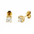 Pendientes de Diamante con 4 Grapas de Oro de 18 Quilates