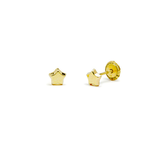 Pendientes Bebé Estrellas 4x4mm en Oro Amarillo 18 Kilates