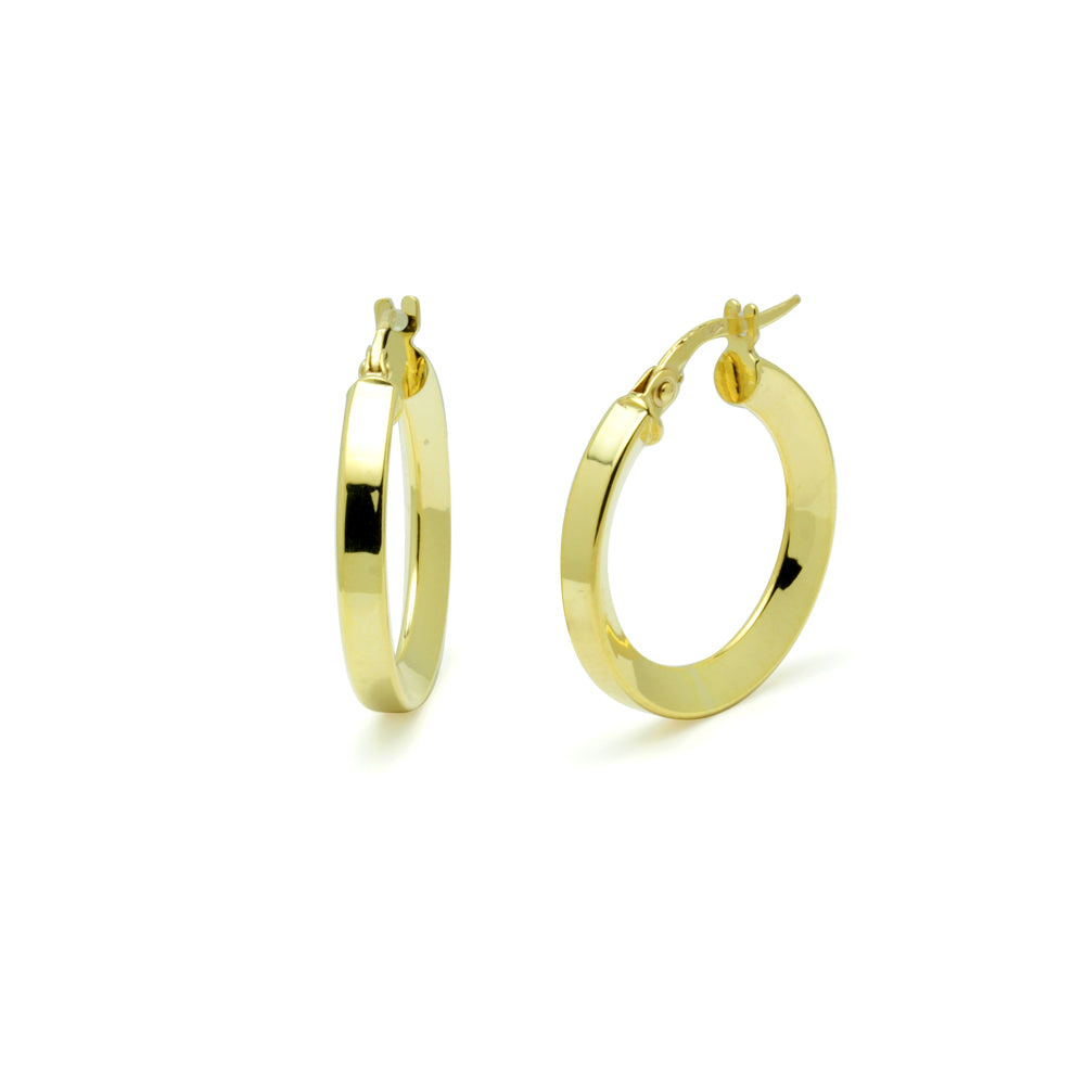 Pendientes Criolla Lisa Facetada de Oro de 9 Quilates