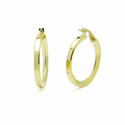 Aros Lisa Facetada 20x3 mm en Oro Amarillo 9 Kilates