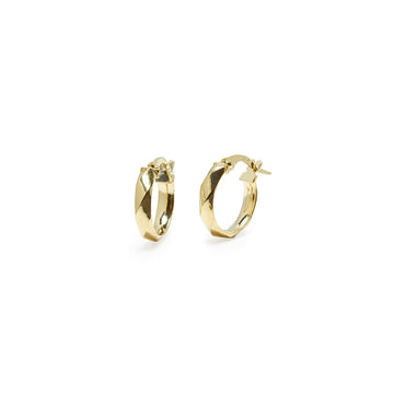 Aros Diamantados 10X3 en Oro Amarillo 18 Kilates