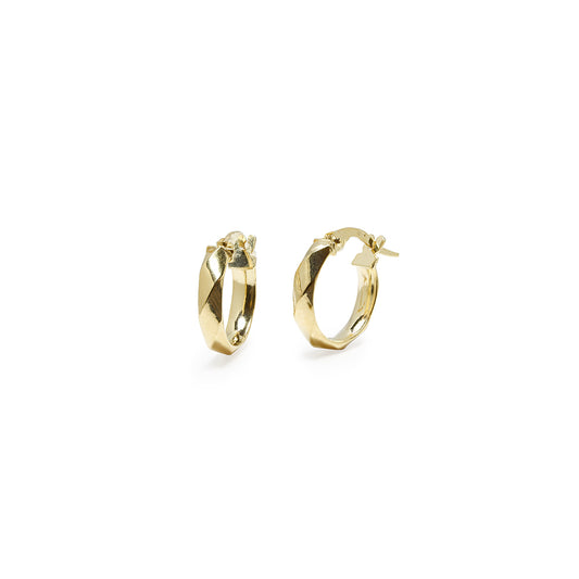 Aros Diamantados 10X3 en Oro Amarillo 18 Kilates