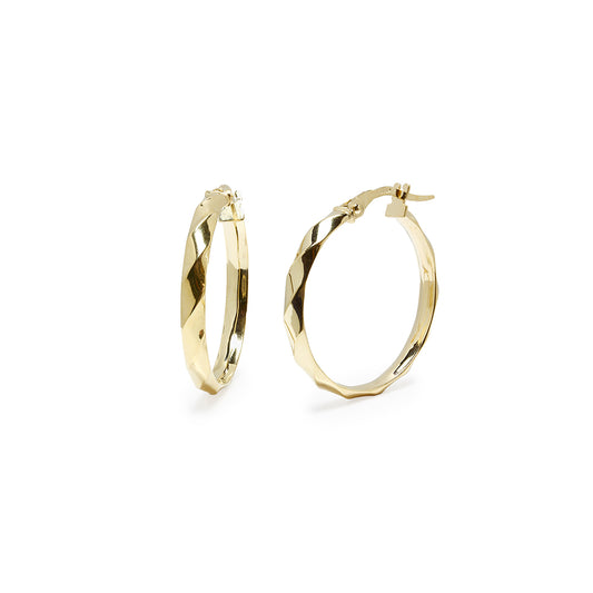 Aros Diamantados 20X3 en Oro Amarillo 18 Kilates