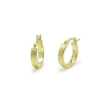 Aros Líneas 10x3 mm en Oro Amarillo 9 Kilates