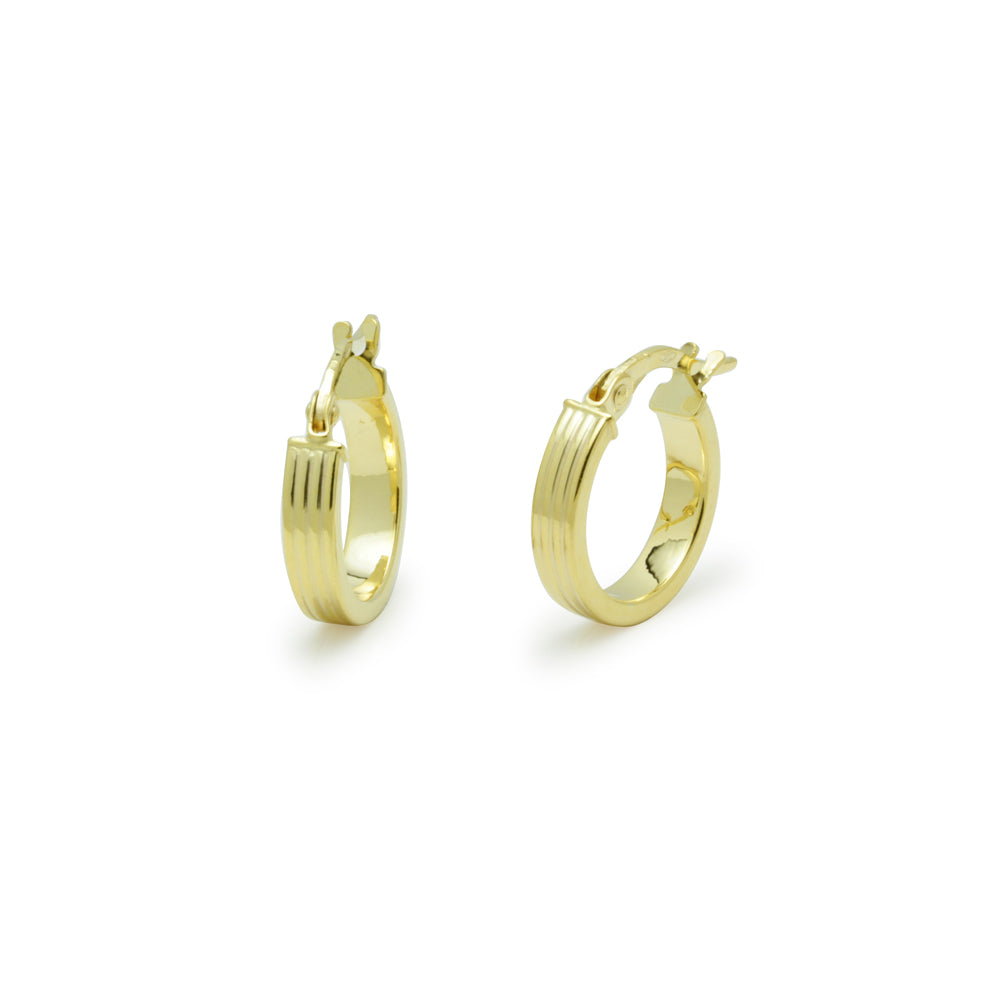 Pendientes Criollas con Líneas de Oro de 9 Quilates
