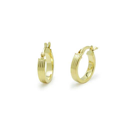 Aros Líneas 10x3 mm en Oro Amarillo 9 Kilates