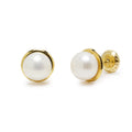 Pendientes Dormilona con Perla de Oro de 9 Quilates