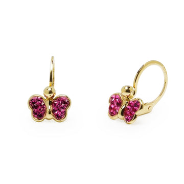 Pendientes Mariposa Aro en Oro Amarillo 9 Kilates