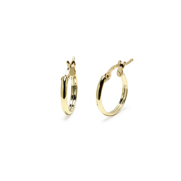 Aros Media Caña Lisos 14x2 mm en Oro Amarillo 9 Kilates