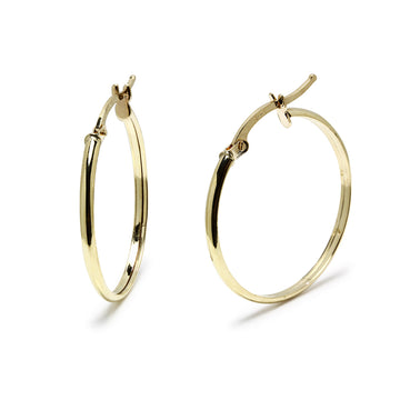 Aros Media Caña Lisos 25x2 mm en Oro Amarillo 9 Kilates