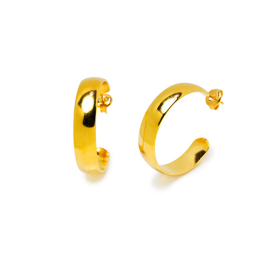 Pendientes Medio Aro 25x7mm Plaqué Oro Tesi García