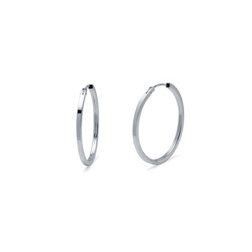 Aros Cuadrados Liso 23x1,5 en Oro Blanco 9 Kilates