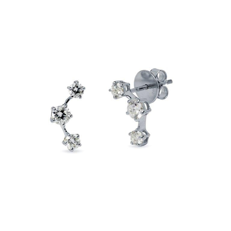 Pendientes Alia con Diamantes Creados de 0,89 Quilates en Oro Blanco