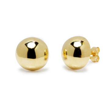 Pendientes Media Bola de 10x10mm en Oro Amarillo 9 Kilates