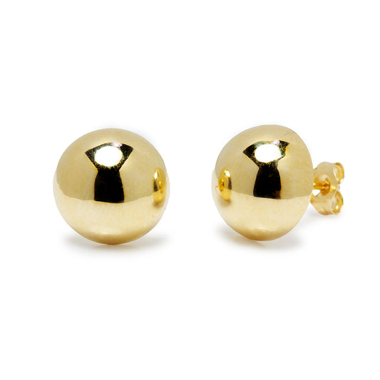 Pendientes Media Bola de 10x10mm en Oro Amarillo 9 Kilates