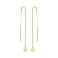 Pendientes Largos de Cadena con Trébol de Oro de 9 Quilates