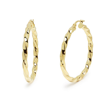 Aros Rizados 30X3 en Oro Amarillo 9 Kilates