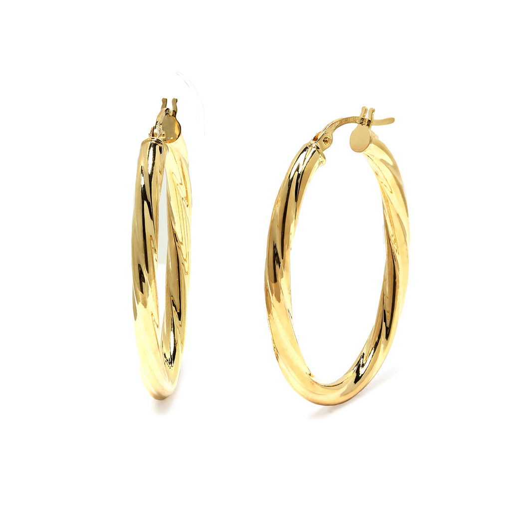 Pendientes Criollas Ovaladas de Oro de 9 Quilates