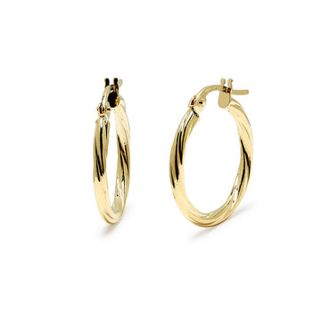 Pendientes Aro Zoe 15 mm en Oro Amarillo 18 Kilates