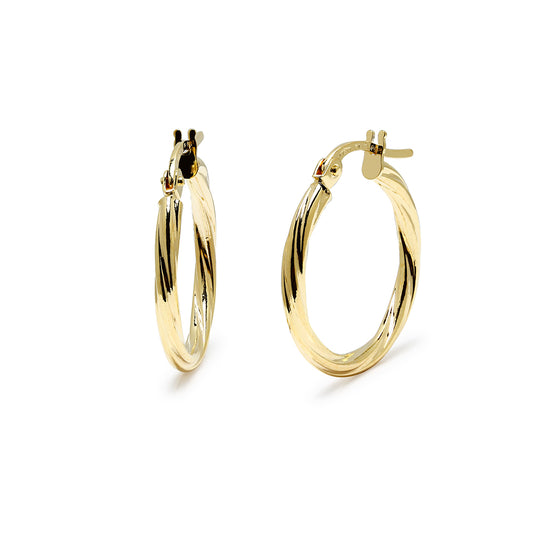 Pendientes Aro Zoe 15 mm en Oro Amarillo 18 Kilates