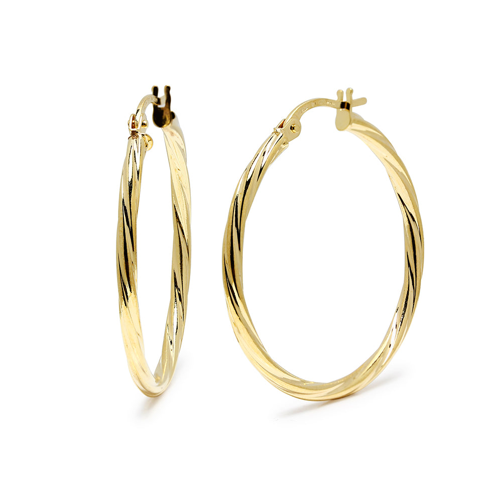 Pendientes Aro Zoe 25mm en Oro Amarillo 18 Kilates