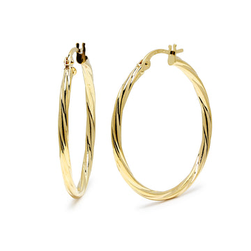 Pendientes Aro Zoe 25mm en Oro Amarillo 18 Kilates