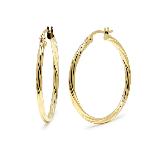 Pendientes Aro Zoe 25mm en Oro Amarillo 18 Kilates
